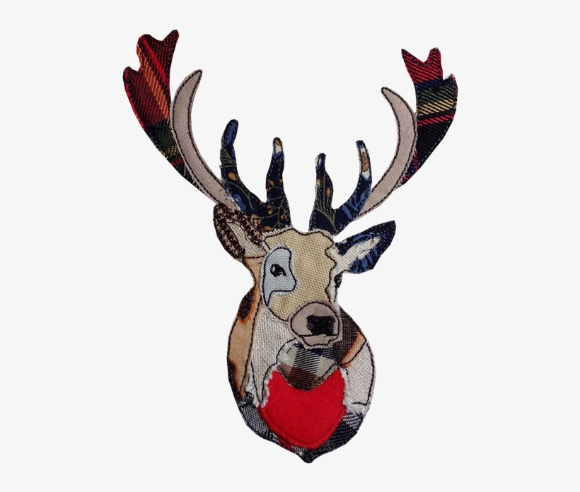 Raw Edge Applique Stag Head - Reindeer, transparent png #7875100