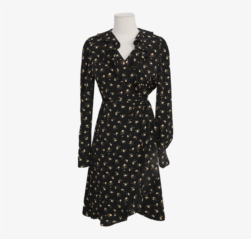 Floral Print Frilled Dress By Stylenanda - Dress, transparent png #7876083