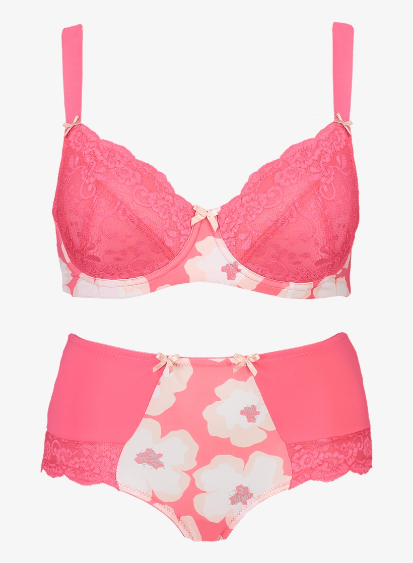 Floral Print Knicker Coral Briefr21 2091coral - Lingerie Top, transparent png #7876205