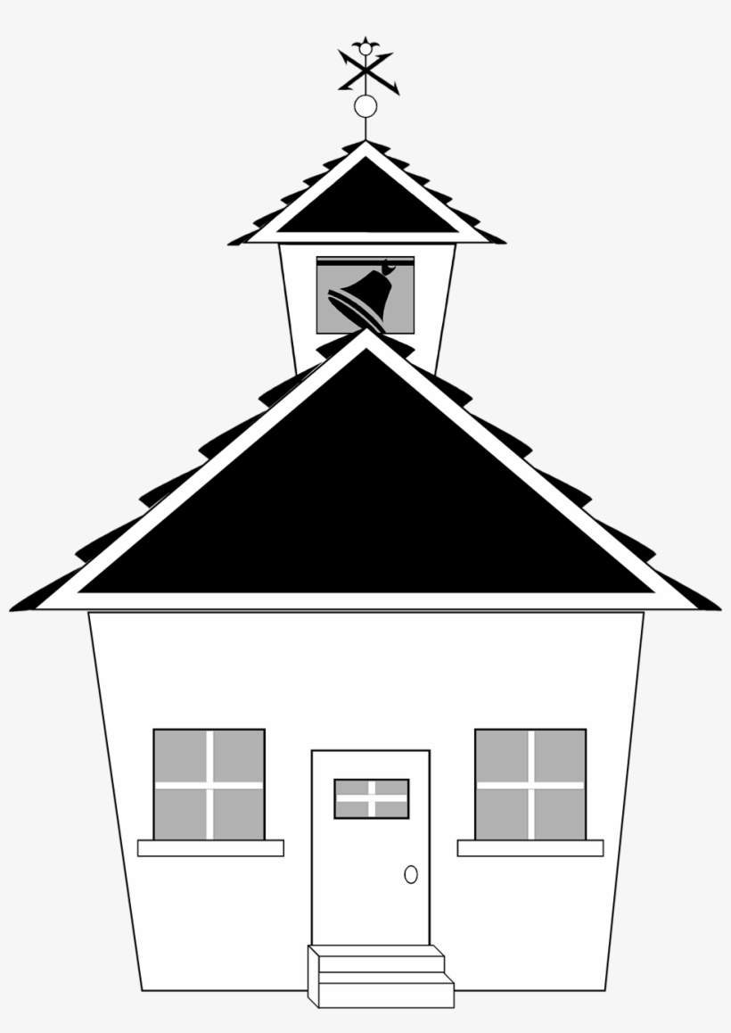 Free Stock Photo - Black And White School House, transparent png #7876451