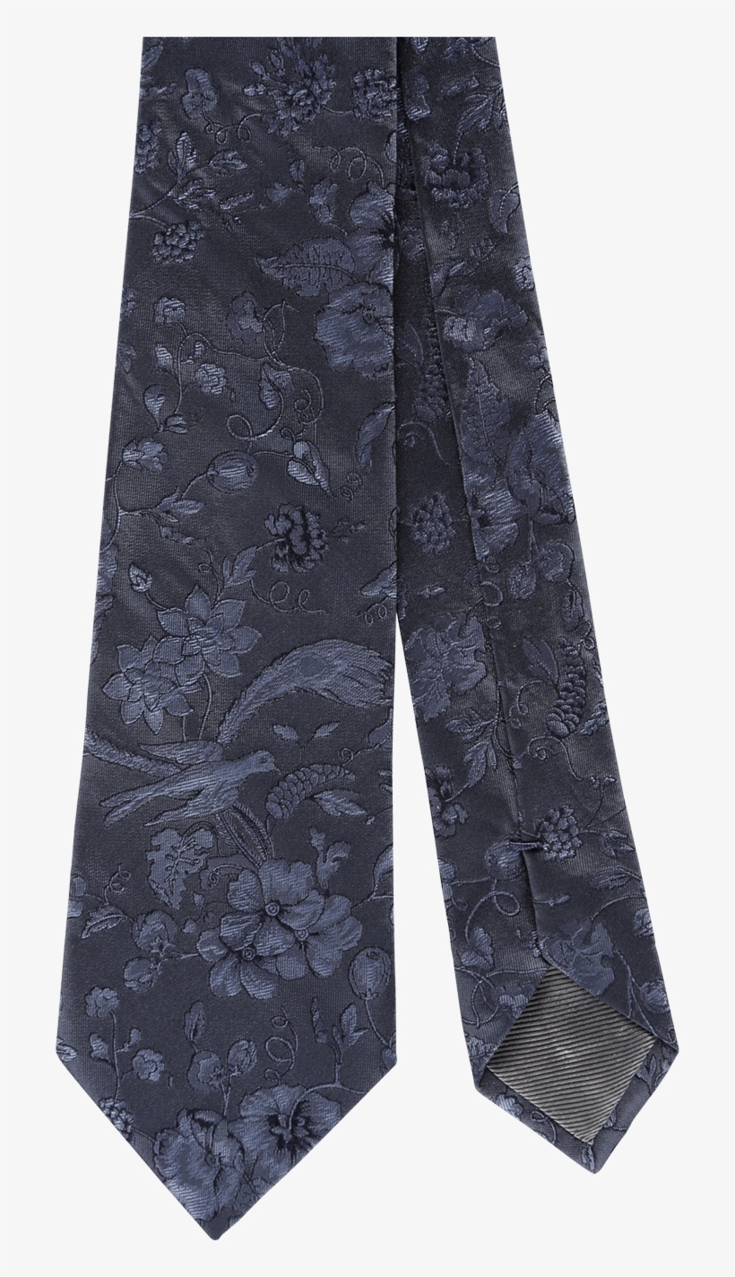 Grey Floral-print Silk Tie Ss19 Collection, Pal Zileri - Paisley, transparent png #7876939
