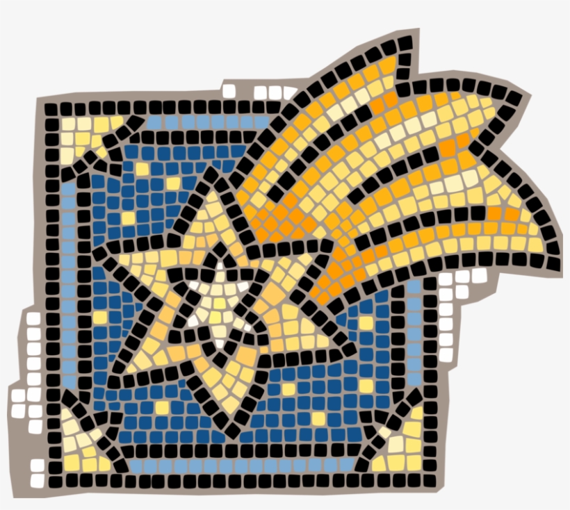 Vector Illustration Of Decorative Mosaic Shooting Star - 可愛 馬賽克, transparent png #7877893