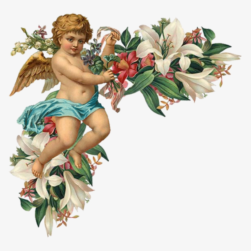 Engel Auf Blumenranken - Angels With Flowers Png, transparent png #7880007