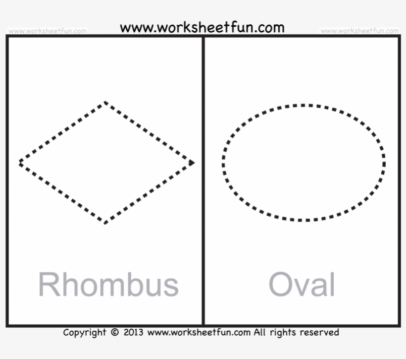 Math Worksheets Rhombus Tracing Worksheet Rombo Ovalo - Circle, transparent png #7880496