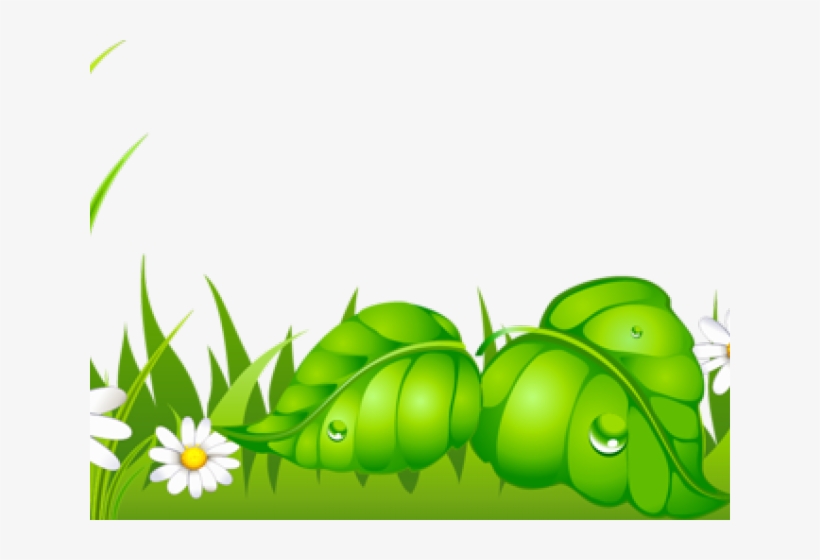 Lawn Clipart Ground Grass - Grama Com Margaridas E Joaninha, transparent png #7881998
