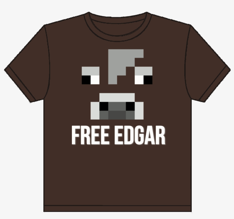 Free Edgar T-shirt Design - Minecraft Cow Face, transparent png #7882034