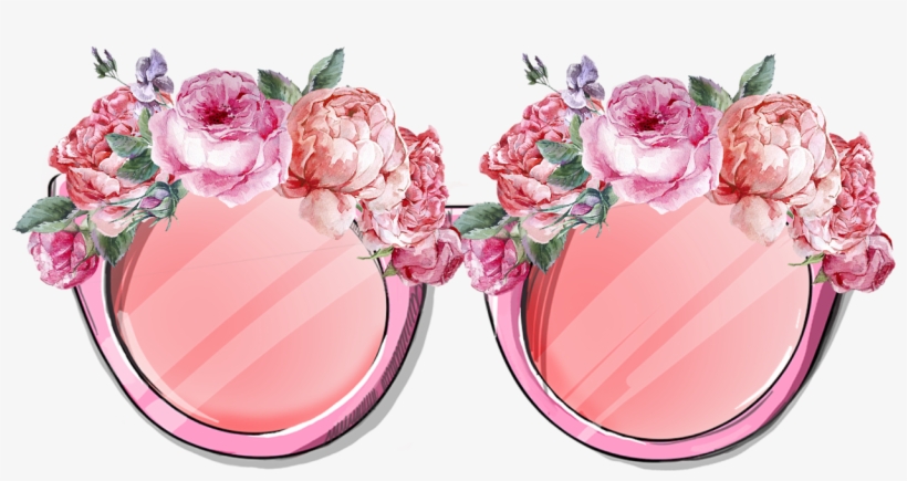 Glasses Lovely Glasses Sunny Pink Overlay Hipster Indie - Flower Head Band Png, transparent png #7882121