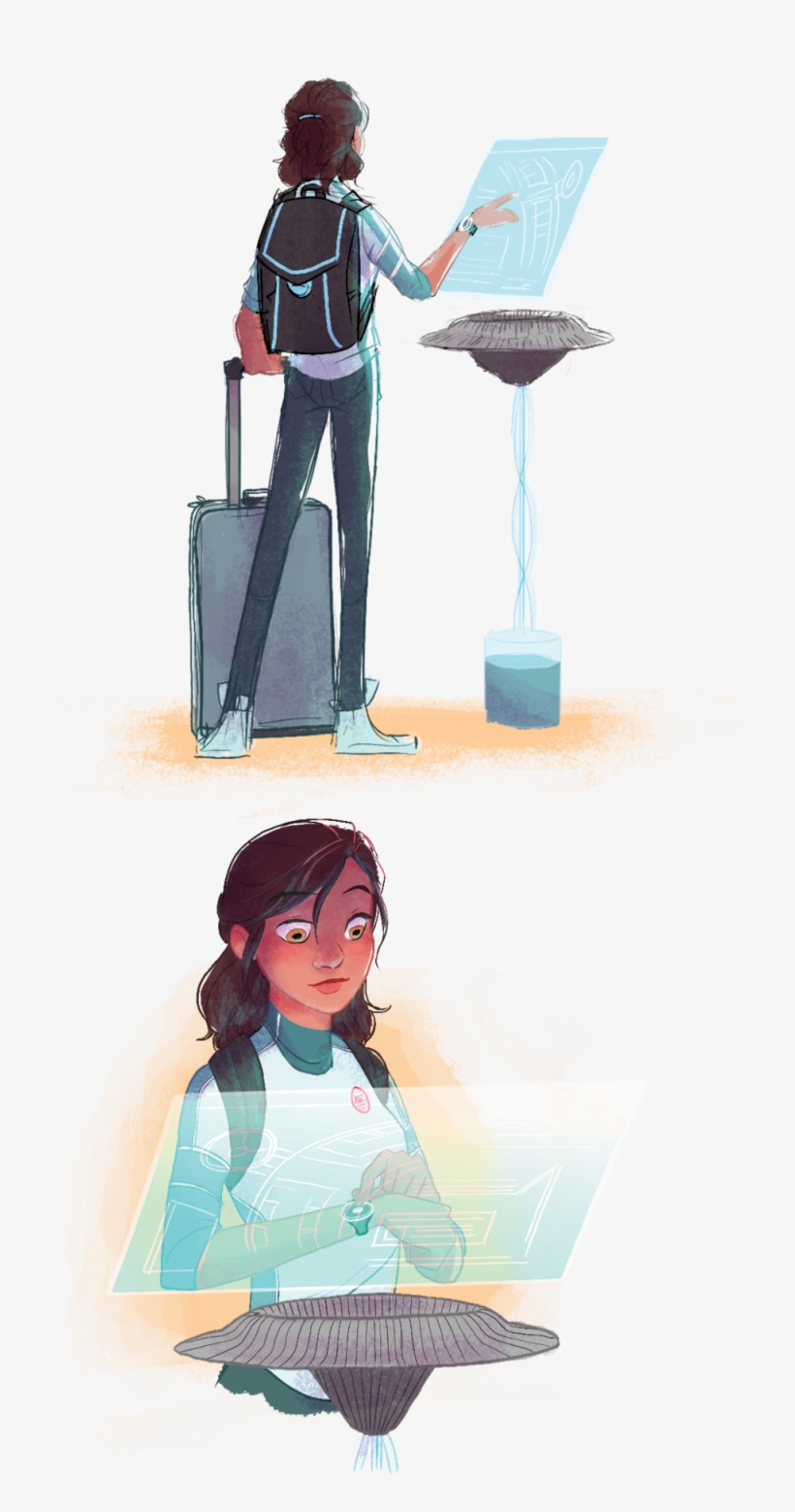 Hologram Illustration - Girl, transparent png #7882547