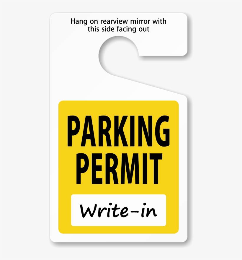 Blank Parking Hang Tags Pretty Hanging Parking P Template - Yellow Parking Permit, transparent png #7882586