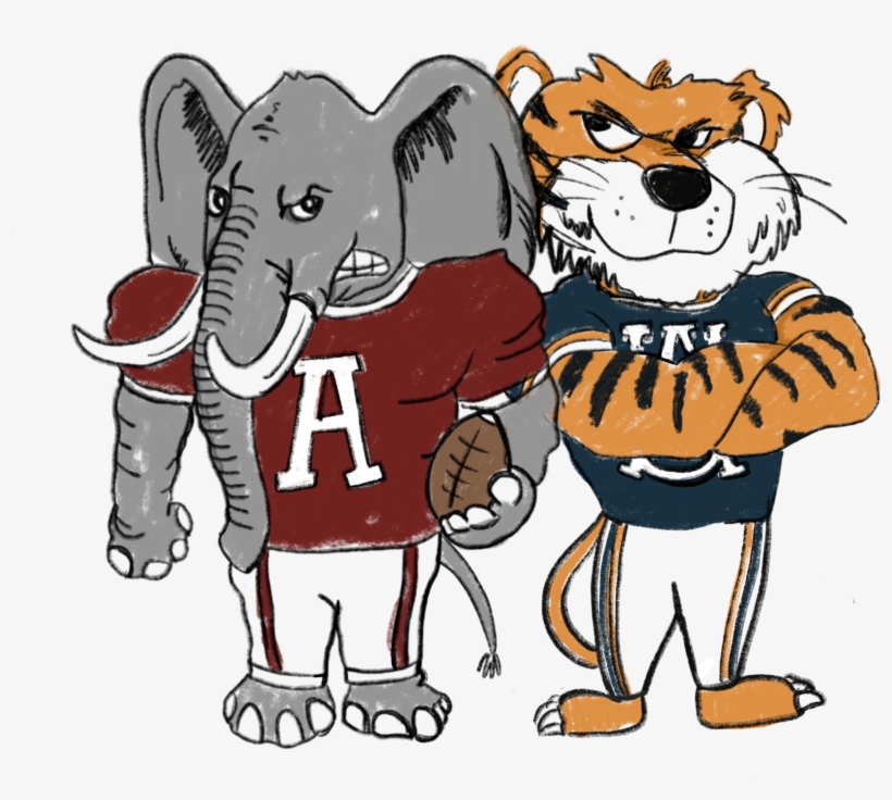 Two Football Dilemmas - Alabama Vs Auburn Cartoon, transparent png #7883713