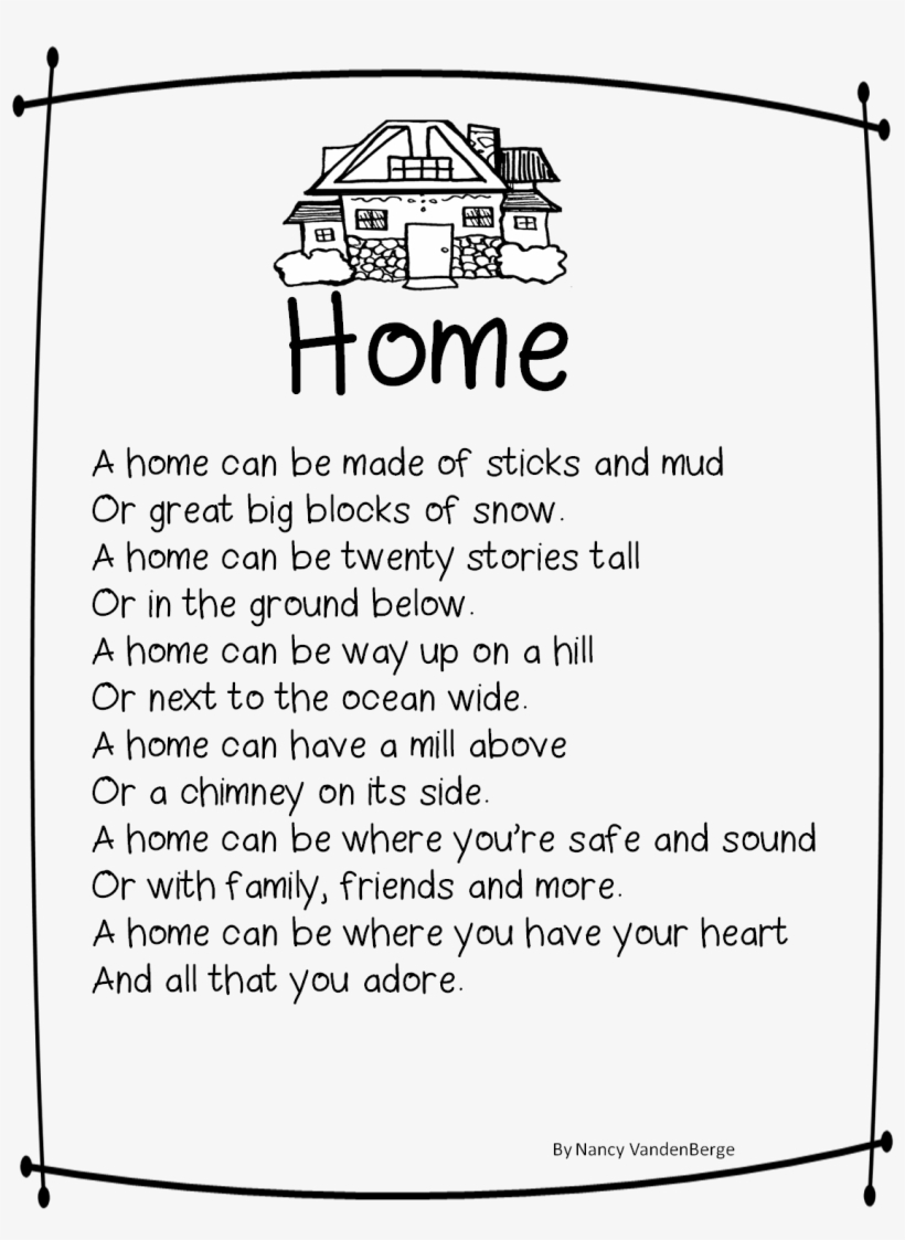 Essay On Home Sweet Home - My Sweet Home Poem, transparent png #7883962