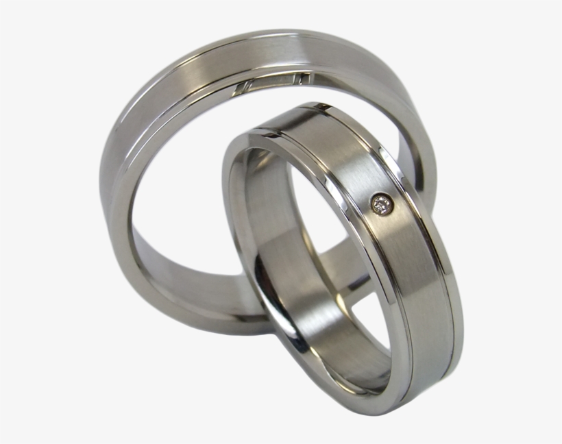 2 Diamond Couple Rings Made Of Stainless Steel - Pre-engagement Ring, transparent png #7886624