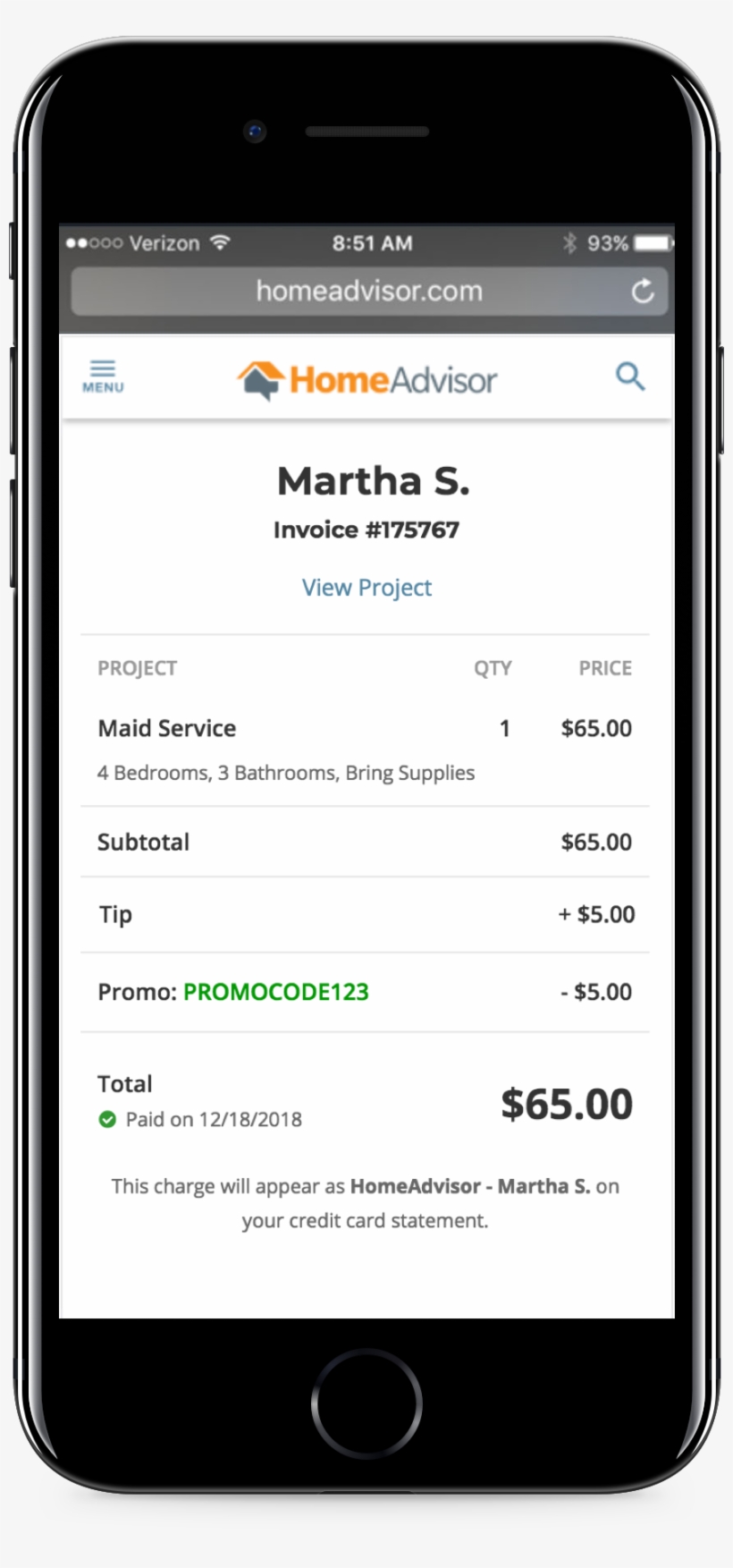 Including Project Details On Invoices Was Important - Home Advisor Top Rated, transparent png #7887317
