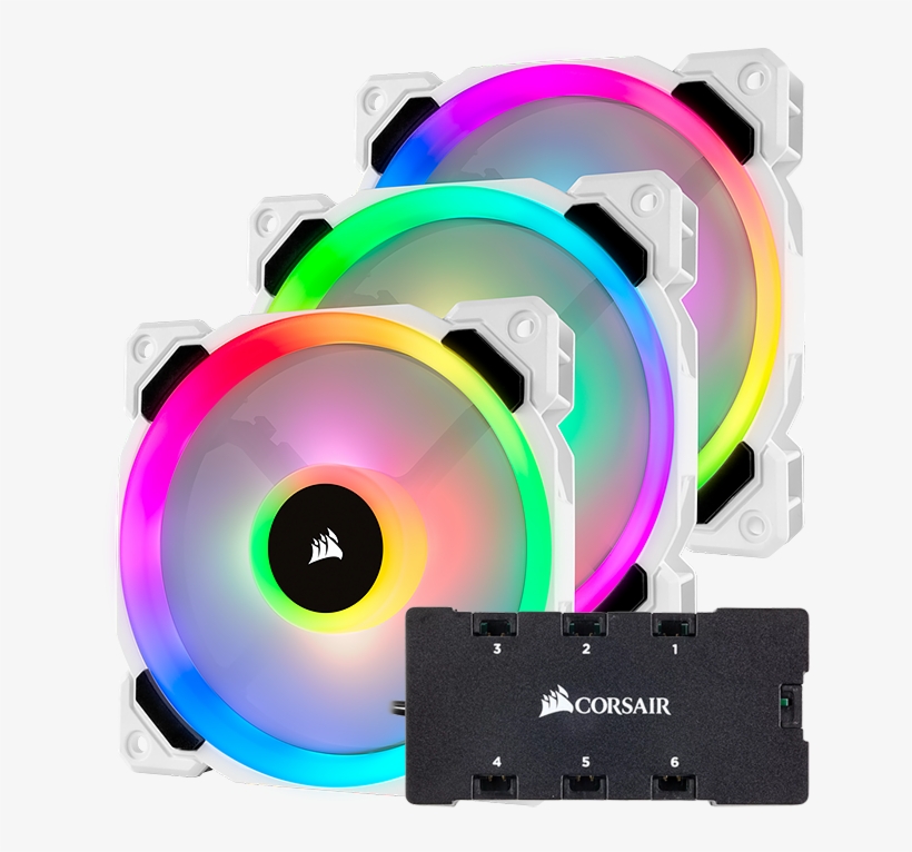 Corsair Ll120 Fans - Corsair Ll120 Rgb White, transparent png #7887962