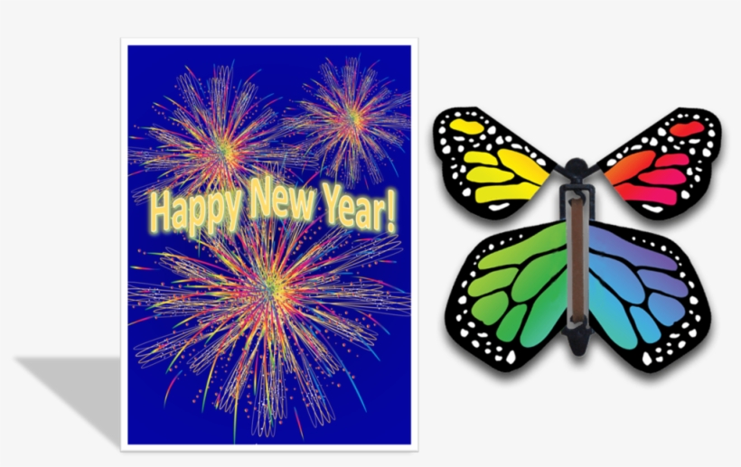 Happy New Year Butterfly, transparent png #7888769