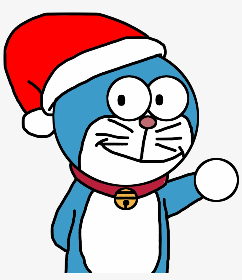 1600 X 1253 4 - Doraemon With Santa Cap, transparent png #7889176