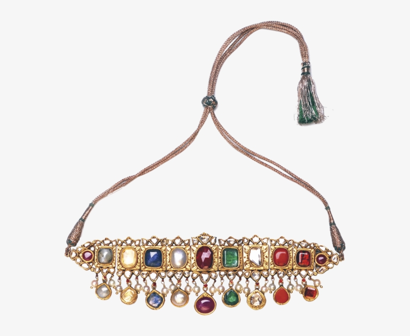 Bhagat Navratna Choker Necklace Gems Jewelry, India - Amrapali Navratan Choker Necklace Set, transparent png #7895792