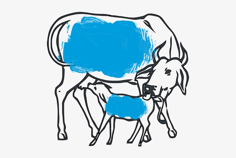 Vedic Planning For Dairy Farming - Cow And Calf Easy Drawing, transparent png #7896717