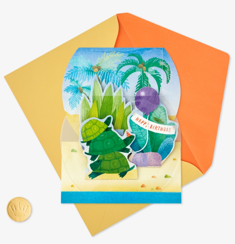 Turtle Aquarium Pop Up Birthday Card, transparent png #7897711