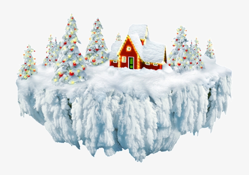 Christmas Village Winter Decoration Vector - Snow Island Png, transparent png #7897720