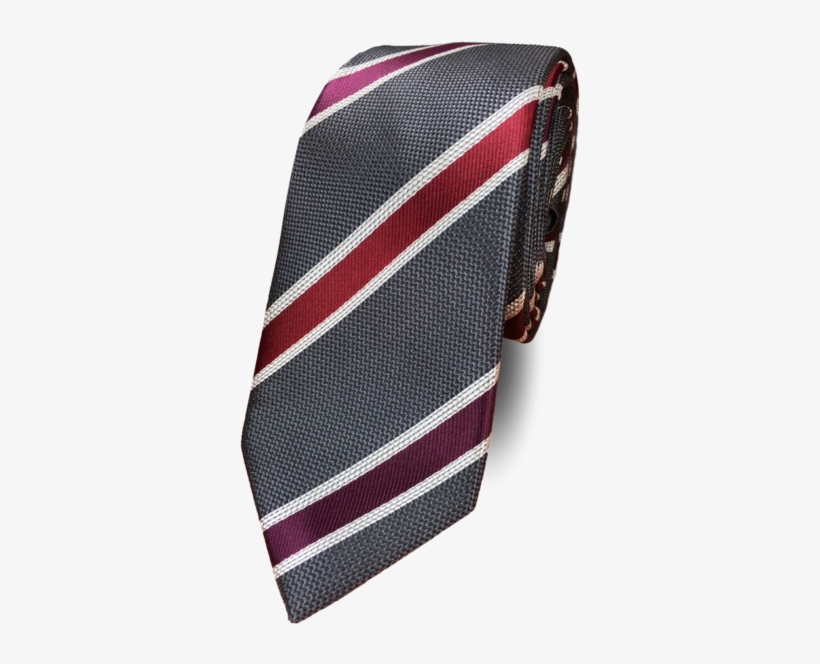 Black Tie Silk Tie Tie Grey Stripe - Silver, transparent png #790708