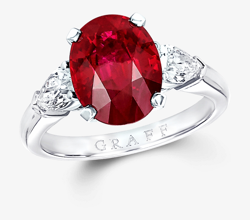 A Classic Graff Ring Featuring An Oval Shape Ruby With - Ruby, transparent png #790965