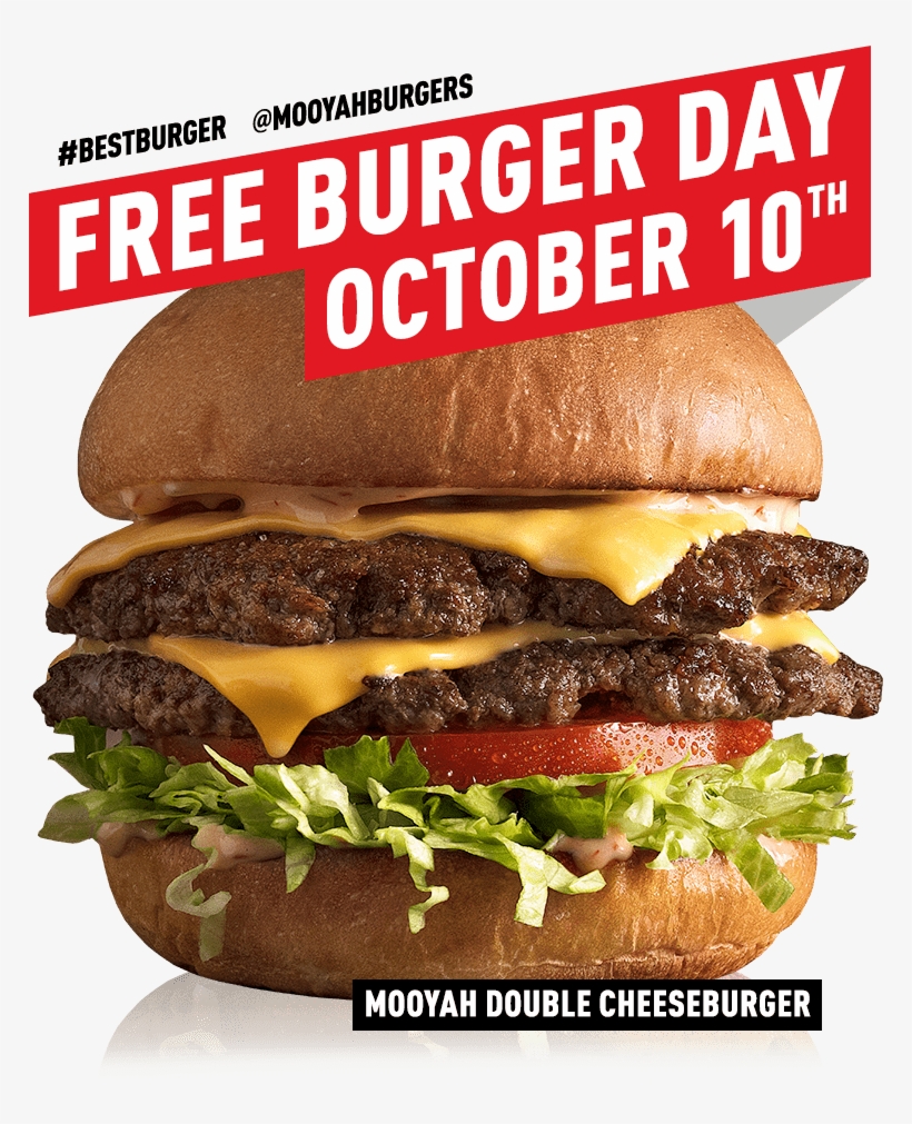 Free Burger Day - Double Cheeseburger, transparent png #791140