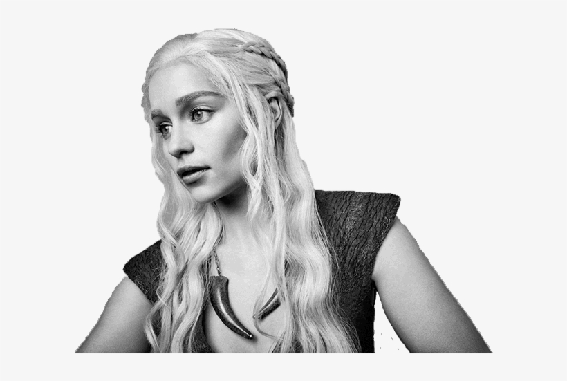 Black And White Photograph Of Emilia Clarke As Daenerys - Daenerys Targaryen Png, transparent png #791395