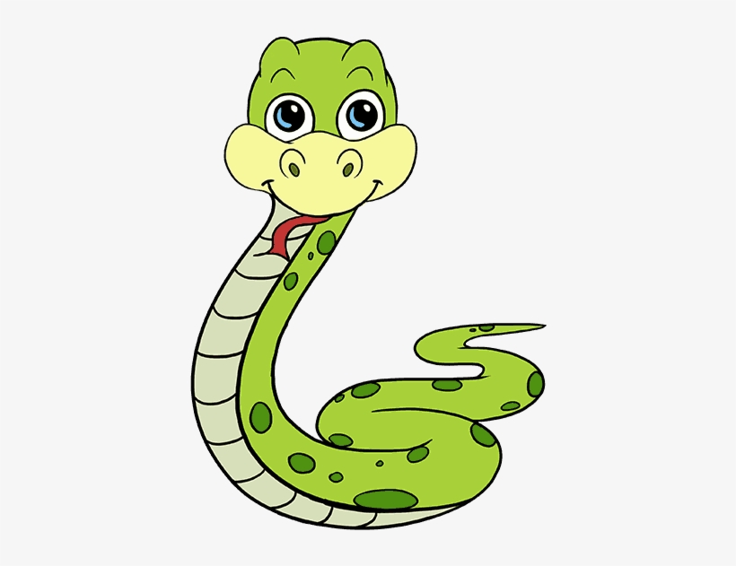 Clip Black And White Download How To Draw A Snake Easy - Dibujo De Una Serpiente, transparent png #791527