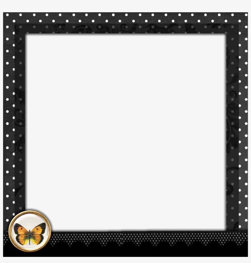 Black Polka Dot Border - Poke Dot Frame Transparent, transparent png #792649