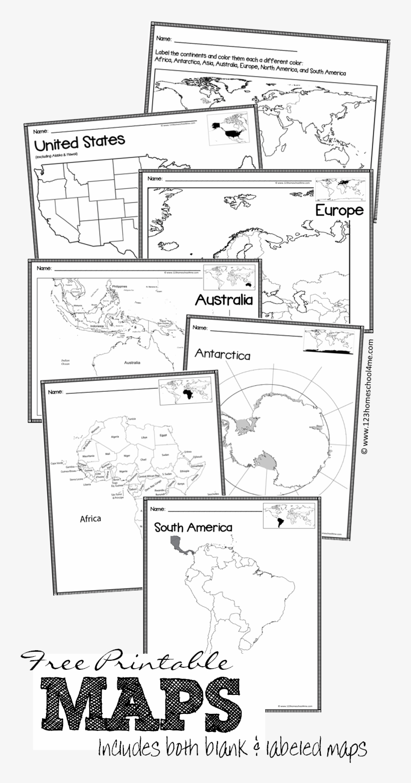 Free Printable Maps Of World, Continents, Australia, - Continents Book Printable, transparent png #792658