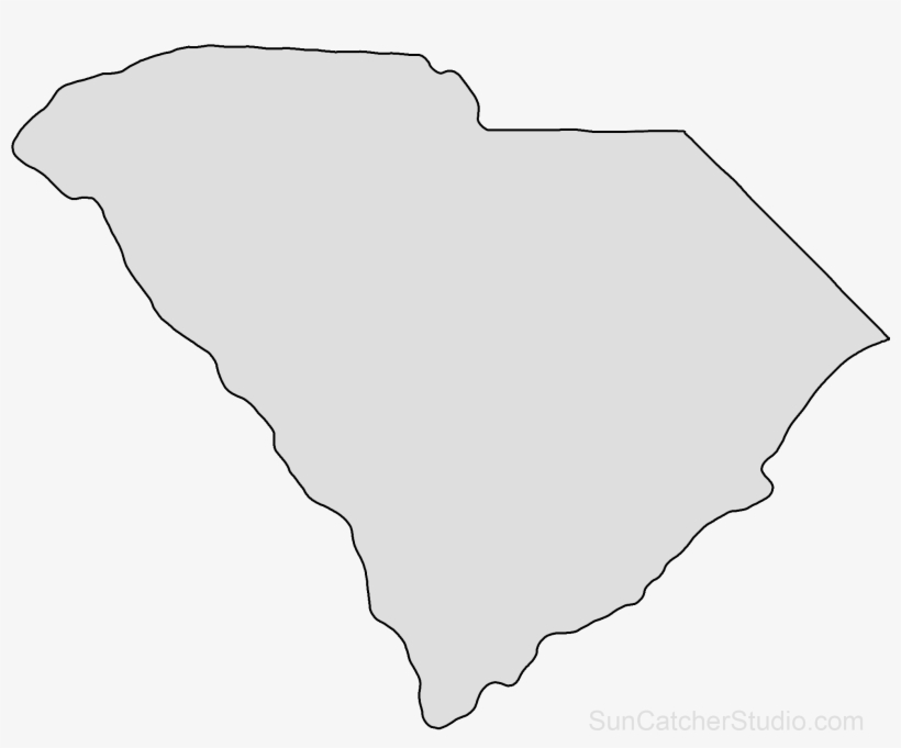 South Carolina Map Outline Png Shape State Stencil - South Carolina State Outline, transparent png #792659