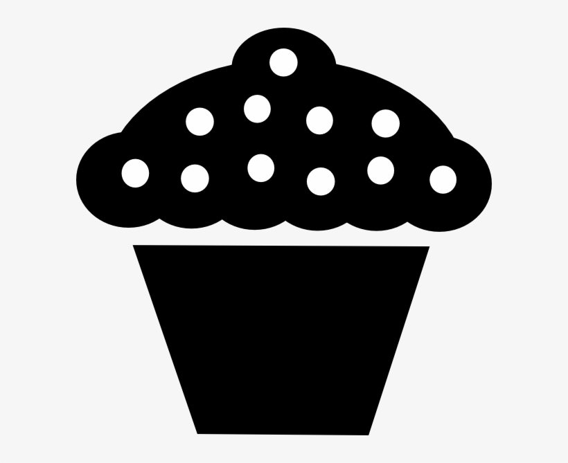 Polka Dot Cupcake Black Clipart Png For Web, transparent png #792711