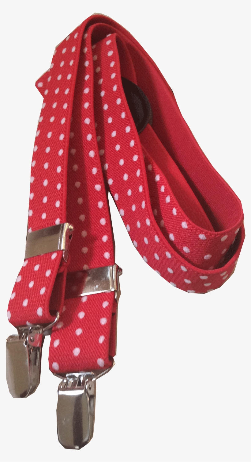 Red & White Polka Dot Suspender - Tartan, transparent png #793094