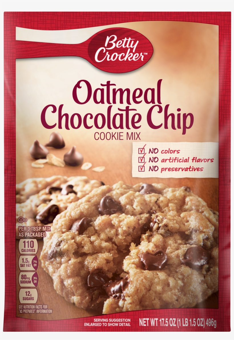 Betty Crocker Cookie Mix Oatmeal Choco Chip, transparent png #794693
