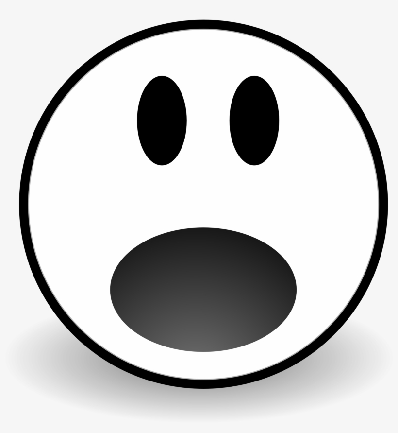 Scared Face Clipart - Afraid Face Black And White Clipart, transparent png #795043