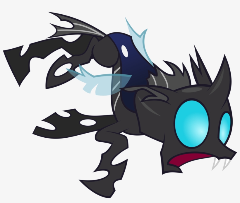 Scared Face By Abydos91 - My Little Pony Changeling Flying, transparent png #795254
