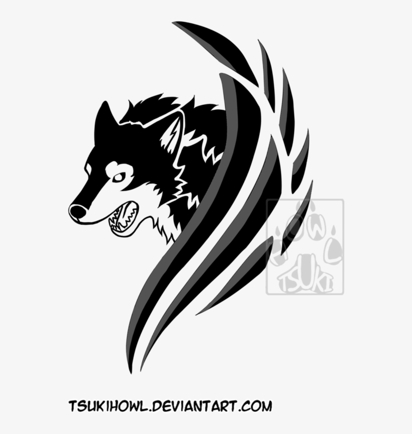 Tribal Angry Wolf By Tsukihowl On Deviantart Svg Transparent - Angry Wolf Vector Png, transparent png #795421