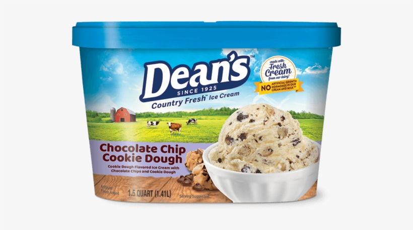 Dean's Premium Chocolate Chip Cookie Dough Ice Cream - Dean's Country Fresh Sour Cream, transparent png #795677