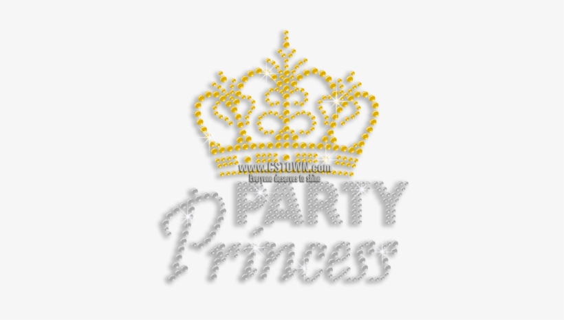Party Princess & Gold Crown Iron-on Rhinestone Transfer - Crown, transparent png #795856