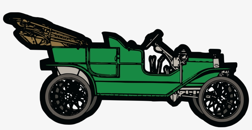 Free Clipart Of A Convertible Green Vintage Car - Car Clipart Colour Png, transparent png #796027