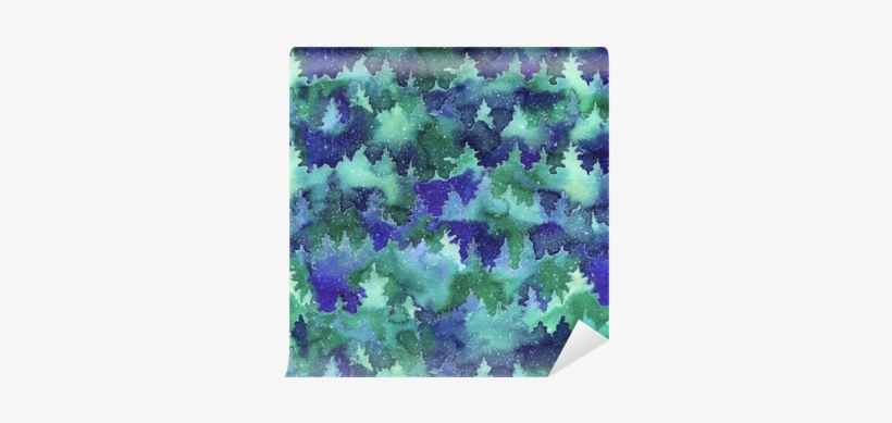 Winter Background With A Christmas Tree In The Snow - Watercolor Background Christmas, transparent png #796376