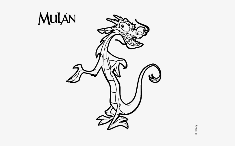 Disney Drawing Mulan - Mushu Mulan Para Colorear, transparent png #796939
