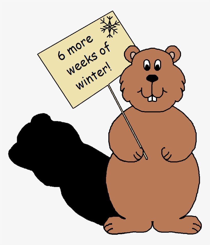 February Clipart Groundhog's Day - Groundhog Sees Shadow Clip Art, transparent png #798449