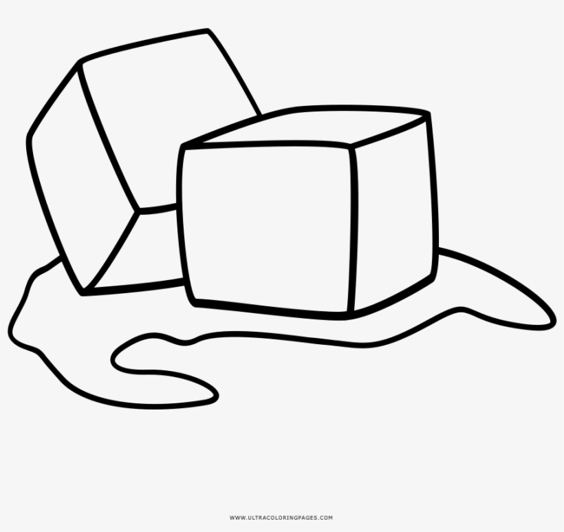 Ice Cubes Coloring Page - Cubos De Hielo Dibujo, transparent png #798489