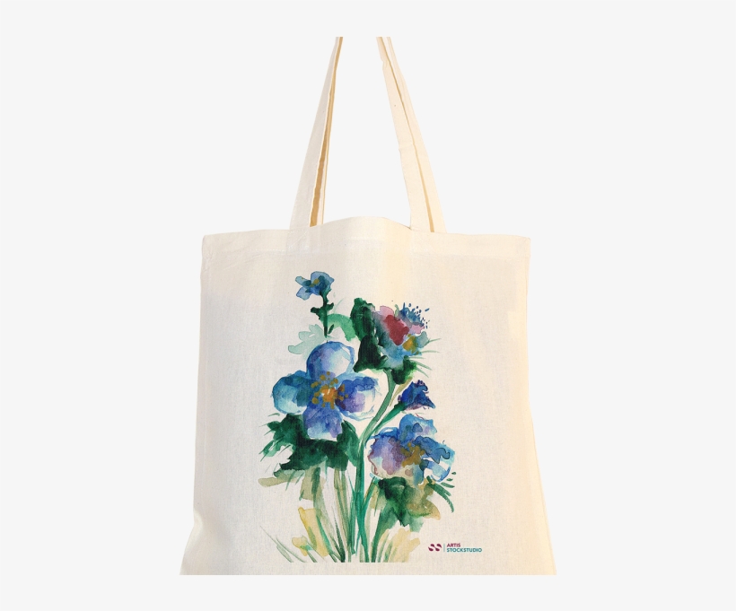 Cotton Bag With Watercolor - Tote Bag, transparent png #799018