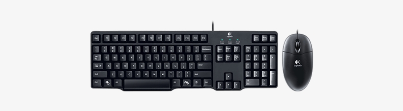 Logitech® Classic Desktop Mk100 Full-size Space Saving - Logitech Mk100 Wired Keyboard With Wired Optical Mouse, transparent png #799246
