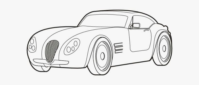 Drawn Race Car Outline - Sports Car Drawing Outline, transparent png #799530