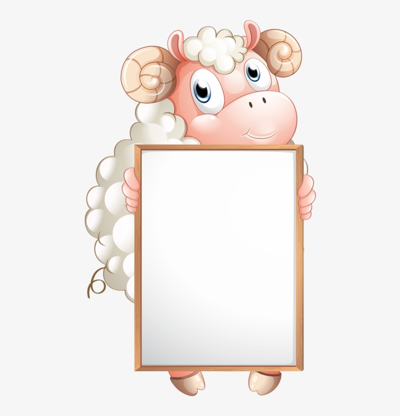 Sheep With Blank Sign - Animals Name Tag, transparent png #799779