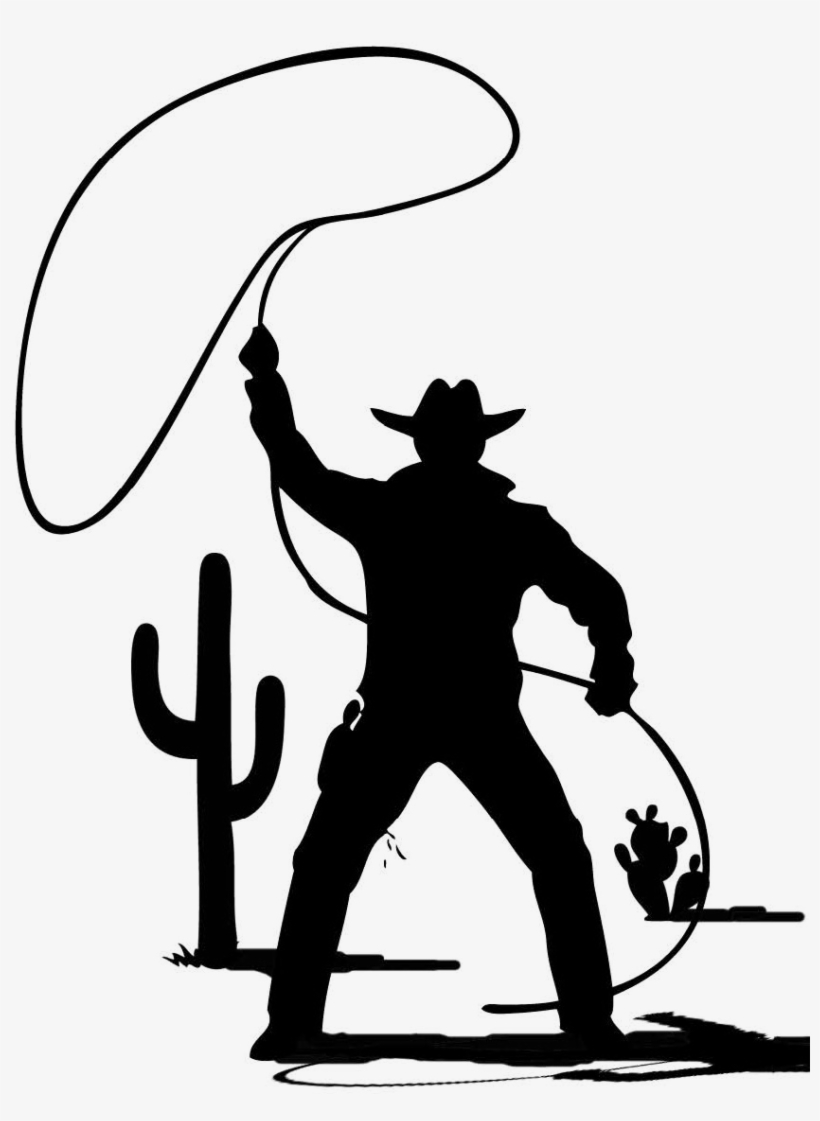 Cowboy Silhouette Png - Cowboy Clip Art Black And White, transparent png #799839